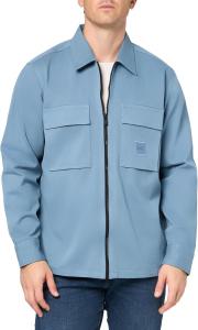 BOSS мужская твиловая рубашка-оверсайт с карманами-кенгуру на молнии, Blue Sapphire