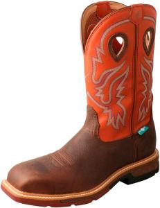 Ботинки рабочие западного стиля Twisted X Mens 12" Nano Composite с защитным носком, оранжевый