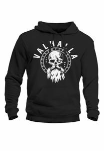 Толстовка с капюшоном AUFDRUCK VALHALLA TOTENKOPF ODIN RUNEN WIKINGER PR Neverless, черный