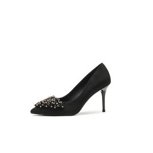 QITUMAUL Стройные каблуки на высоком каблуке женские черные, цвет Black[Heel Height 8.5cm]