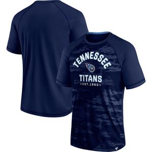 Мужская темно-синяя футболка с логотипом Tennessee Titans Hail Mary реглан Fanatics