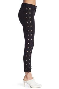 Женские обтягивающие джинсы со шнуровкой средней длины 3 X 1, укороченные 3x1, черный