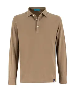 Классическая хлопковая рубашка поло Drumohr, бежевый