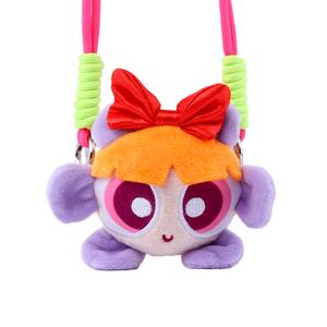 Мягкая кукла с персонажами Powerpuff Girls, съемная, Bubbles, цветочная, плюшевый кулон, высота 13см HUGKIS