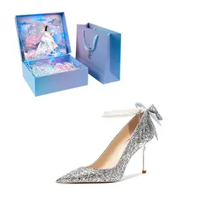 WUGUNIANG Туфли Adding Beauty To The Brocade Slim Heel High Heels Women's Starlight Silver