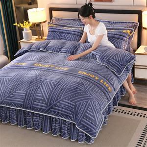 Yalu Комплект постельного белья 4 предмета, простыня 200 см, пододеяльник 220x240 см, утолщенный, теплый, долго сохраняет тепло, цвет Milan