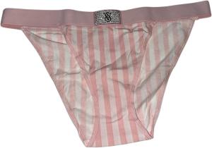 Трусики танга Victoria's Secret с пайетками и логотипом, цвет Pink Stripes, New