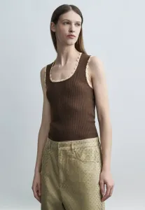 Топ haut bretelle, связанный крючком, с крупной отделкой. Sandro, Marron