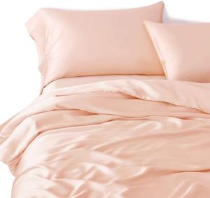 Rahul Textile Комплект постельного белья из ультратонкого шелка тутового дерева 30 момме, персиковый Peach