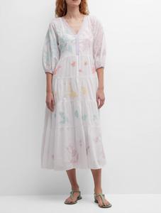 Платье Hazel Dolman с ярусами белого цвета Johnny Was