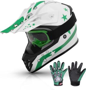 Шлем детский TCMT внедорожный, зеленый