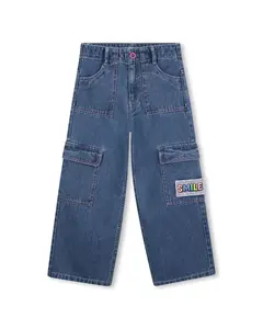 Детские ковбойские джинсы из хлопка Billieblush, темно-синий