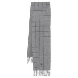 Polo Ralph Lauren Мужской серый шарф из переработанной шерсти и нейлона, Gray
