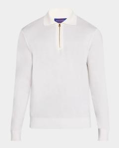 Мужской кашемировый свитер-поло Stefano Ricci, бежевый