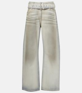 Джинсовые брюки с покрытием и низкой талией, широкие Acne Studios, Pearl Ivory
