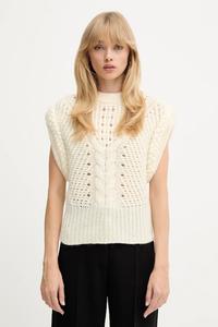 Жилет из смесовой шерсти Boss Orange, бежевый