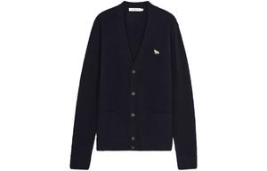 Кардиган с v-образным вырезом и длинными рукавами Maison Kitsune, черный