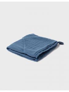 OrganicEra Детское банное полотенце с капюшоном, цвет индиго