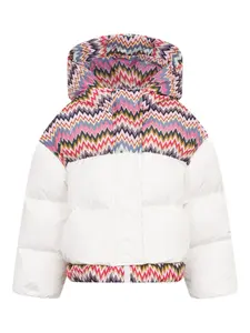 Куртка с капюшоном и зигзагообразным узором Missoni Kids, белый
