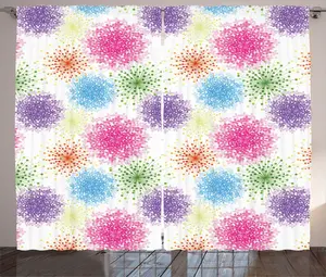 Штора ABAKUHAUS Floral Rustic с абстрактным цветочным и лиственным мотивом, универсальная ленточная штора для гостиной с петлями и крючками, 280 x 225 см, белый, разноцветный Abakuhaus