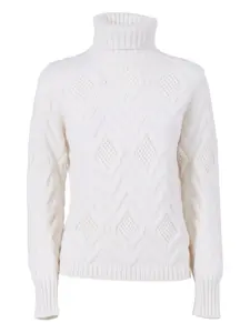 Водолазка с ромбовидным узором Kangra, белый