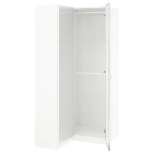 Угловой шкаф PAX/FARDAL/ÅHEIM IKEA, 111/88x201 см, цвет high-gloss white/mirror glass