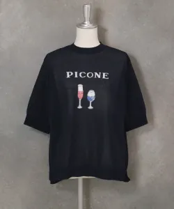 Пуловер с коротким рукавом и вышивкой Studio Picone, цвет Navy (060)