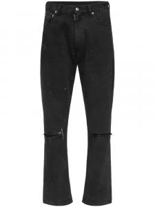 Джинсы с эффектом потертости MM6 Maison Margiela, черный