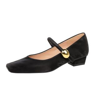 YAFEI XUANYU Женские туфли Мэри Джейн на массивном каблуке черные, цвет Black