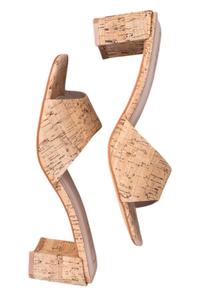 Женские сандалии на пробковом каблуке в натуральном цвете SHU SHOP, цвет natural