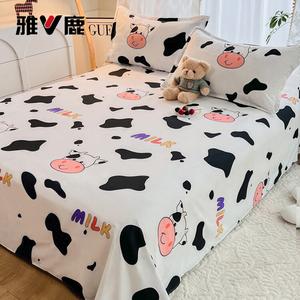 Yalu Простыня 150х230 см и 2 наволочки из хлопка, ткань Skin-Friendly Washable Cotton, цвет Happy Cow