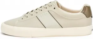 Мужские кроссовки BOSS Aiden с логотипом, низкие, из кожи, кремовый