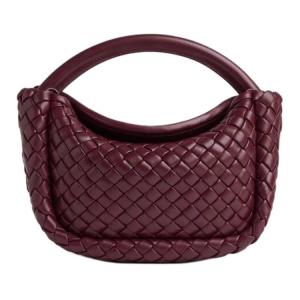 Овчинная наплечная сумка через плечо миниатюрная женская Barolo Red Bottega Veneta