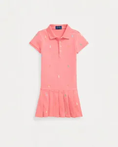 Детское платье-поло из эластичного пике Polo Ralph Lauren, розовый