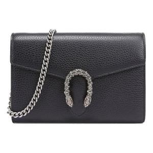 Сумка dionysus tiger head leather chain shoulder messenger bag mini black Gucci, черный