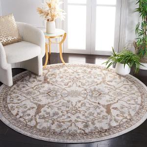 Ковер SAFAVIEH, 244 x 244 см, коллекции Palma — бежевый и коричневый, без линьки и простой в уходе, идеален для помещений с высокой проходимостью: гостиная, спальня, столовая (PAM336B-8R)