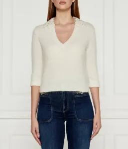 Шерстяной свитер regular fit Liu Jo, кремовый