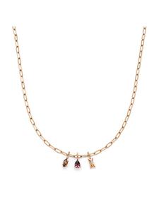 s.Oliver Цепочка из нержавеющей стали с деталями из розового золота и камнями