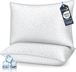 COZSINOOR Охлаждающие подушки для кровати премиум-класса с наполнителем из альтернативного пуха, гипоаллергенные, дышащие White