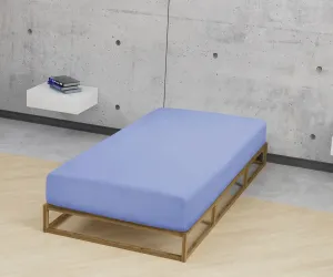 Простыня Biberna на подгонке "Бобер в размере. 90х200, 140х200 или 180х200 см", из хлопка, для матрасов высотой до 22 см, зимние, простыни 140-160х200 см, 1 шт., синий