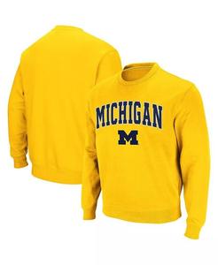 Мужская толстовка Michigan Wolverines Arch & Logo с круглым вырезом Colosseum, желтый