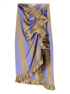 Полосатая юбка с оборками DRIES VAN NOTEN, фиолетовый