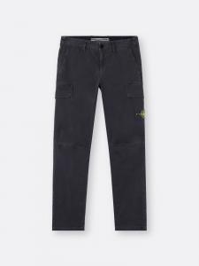 Узкие брюки-карго с карманами на кнопках Stone Island 3100306 STRETCH ORGANIC BROKEN TWILL COTTON 'OLD' EFFECT, синий