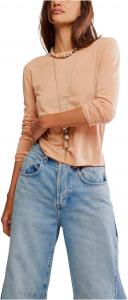 Футболка Free People Nova Tee Long Sleeve, цвет Peached Copper