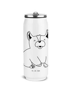 Mr. & Mrs. Panda Термос с изображением корги без надписи, белый