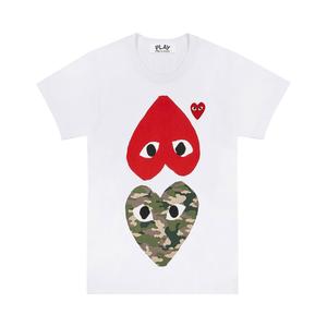 Камуфляжная футболка Comme des Garçons PLAY Upside Down, цвет Белый