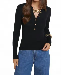 Свитер с воротником из стерлингового серебра, черно-золотой L'Agence