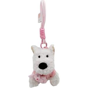 Вест хайленд раф паппи мультяшный щенок милый кролик плюшевая игрушка чарм куклы плюшевый кулон 12см высота CHUNTUSHU, розовый