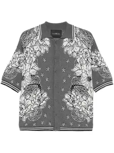 Рубашка с цветочным узором John Richmond, серый