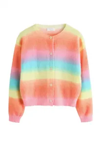 Кардиган прямого кроя на пуговицах Next, Rainbow Stripe